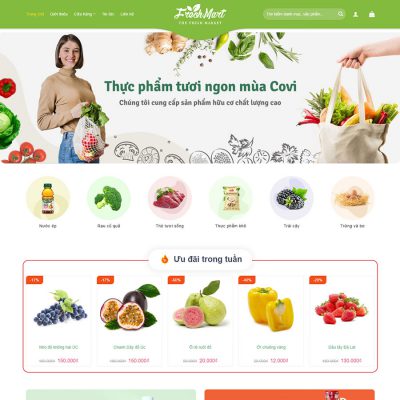 Theme wordpress thực phẩm sạch 01
