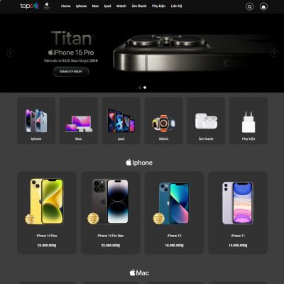 Theme wordpress bán điện thoại giống Topzone