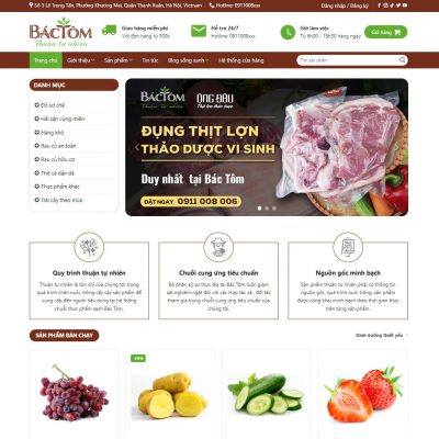 Theme wordpress bán rau củ quả, thực phẩm sạch 06