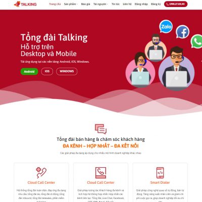 Theme wordpress dịch vụ tổng đài talking